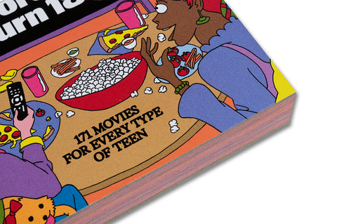 A24 film book titled "Watch This Before You Turn 18!" featuring colorful cover art and detailed illustrations.