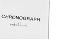 Close-up of SPBH Editions chronograph photography book cover featuring detailed design and typography.