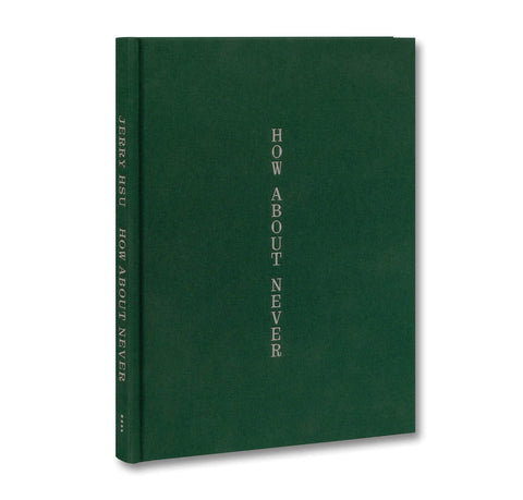 Cover of "How About Never" photography book by MACK featuring a minimalist black and white portrait on the front.
