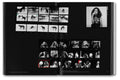 Black and white contact sheet of photography by Hujar, featuring multiple images printed on glossy paper, from the MACK photography book.