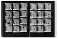 Black-and-white contact sheet of photography by Hujar, featured in the MACK photography book "Hujar: Contact" with multiple small images.