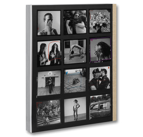 Hujar:Contact photography book by MACK featuring black and white images, open to a page showing contact sheet photos.