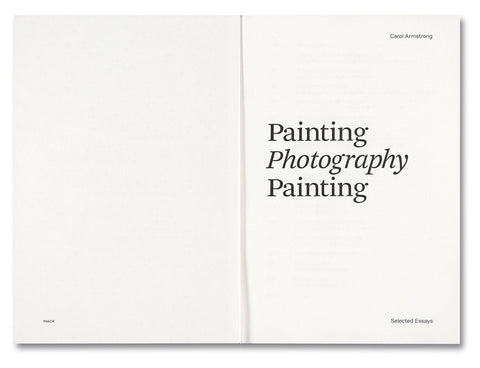 Painting Photography Painting: Selected Essays