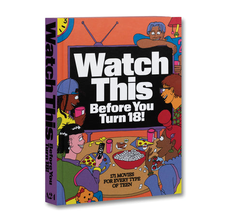 A24 film book titled "Watch This Before You Turn 18!" featuring a colorful cover with film-related graphics and bold text.