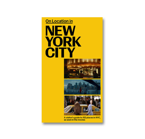 A24 film book titled "On Location in New York City" with cover image showing cityscape and cinematic scenes.